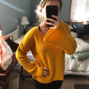 Topshop Yellow Knit Sweater